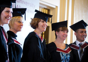 Adult students at the graduation ceremony