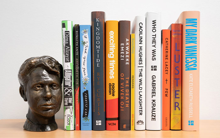 The 12 longlist books with Dylan Thomas bust