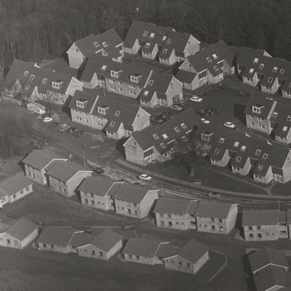 Aerial photograph of Hendrefoelan site, courtesy of the Richard Burton Archives, Swansea University